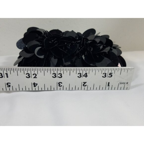 Sequined Change Purse 4" Black with large sequins and beads - Picture 5 of 6